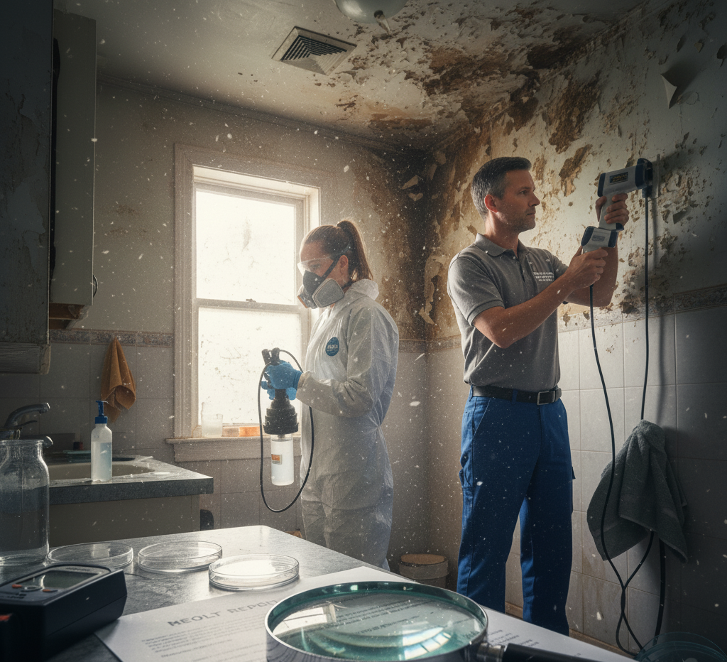 Mold inspection process with air sampling in Miami Gardens FL home